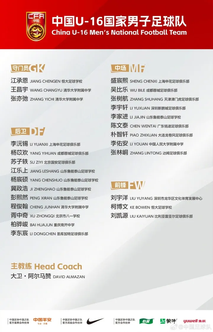 U16国少欧塞尔集结完毕 蒙太古杯前最后冲刺