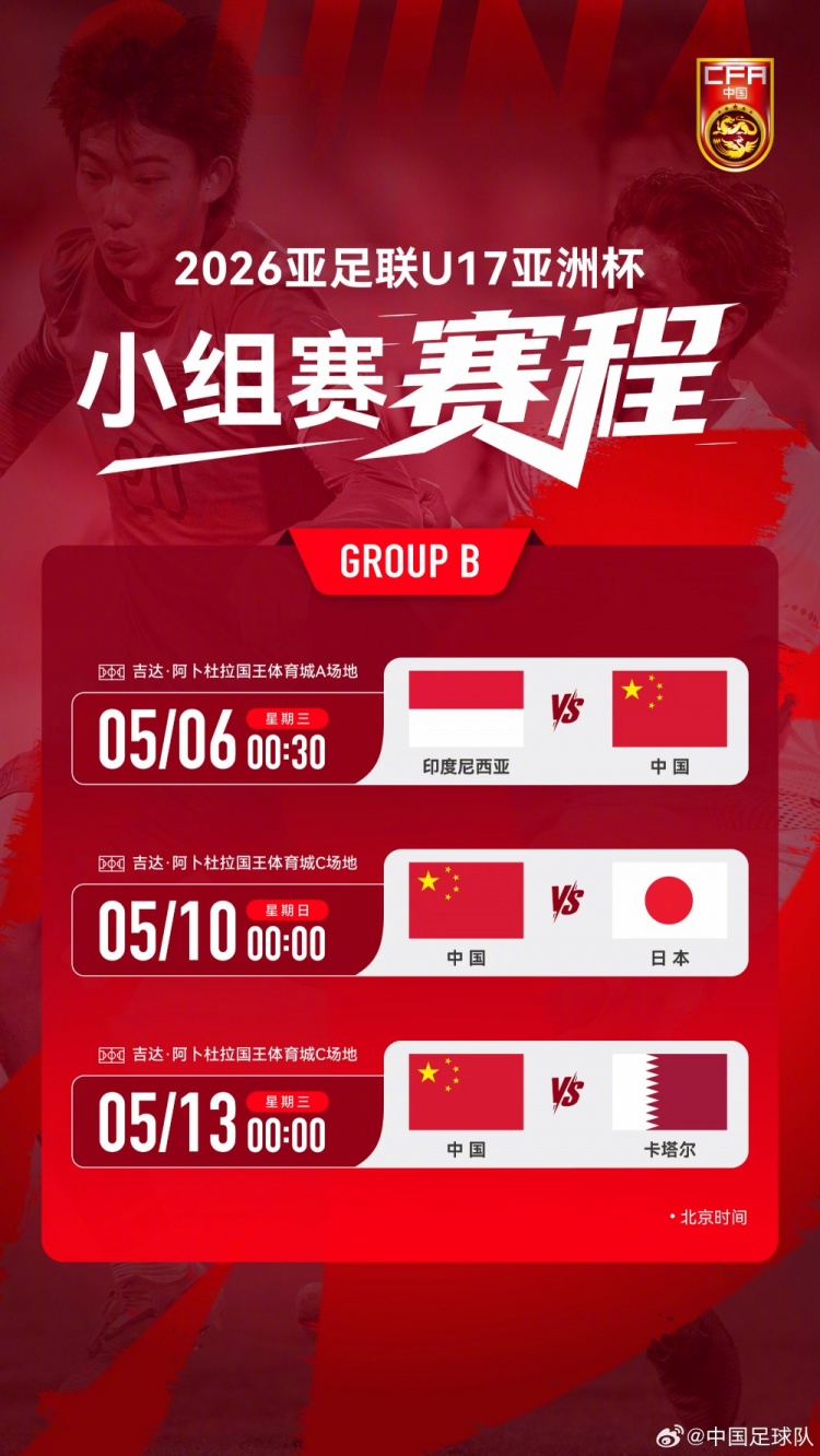 U17亚洲杯:中国小将首战印尼,艾比布拉领衔攻击线 U17亚洲杯:中国小将首战印尼,艾比布拉领衔攻击线