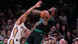 [腾讯原声集锦]🏀绿军29记三分大胜鹈鹕 杰伦·布朗三节23分 豪泽8记三分24+6